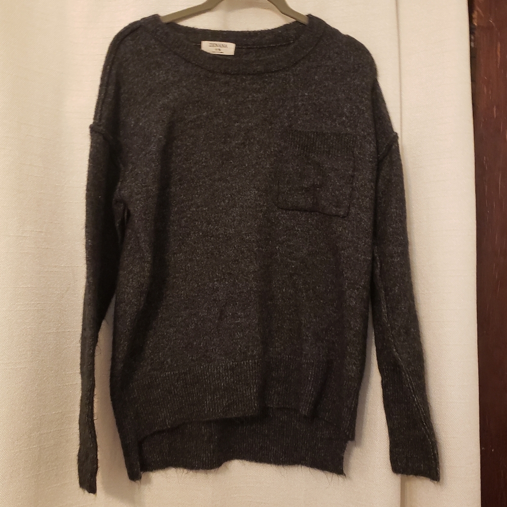 Zenana Brushed Melange Hacci oversized sweater with exposed seam details s/m
